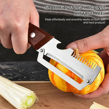 2pcs Stainless Steel Vegetable Peeler Wooden Handle Potato Slicer Kitchen Tool