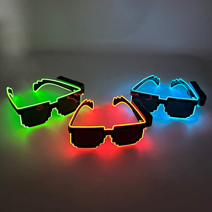 LED EL Wire Glasses Light Up Glow Neon Sunglasses Eyewear Shades Nightclub Party