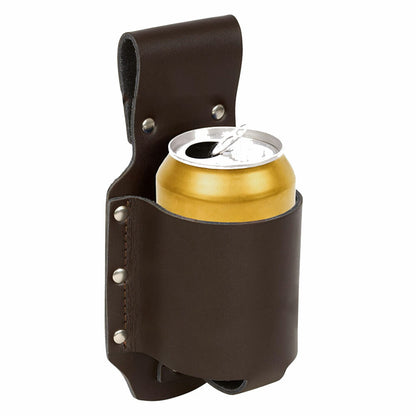 Leather Beer Holster Holder Wine Bottles Case Black Waist Belt Bag Portable
