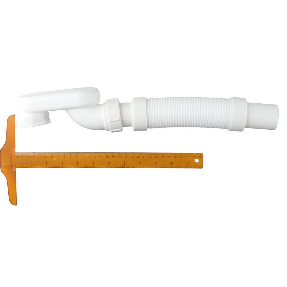 ABS Low Profile Flat 1 1/2 P Trap Kit Flexible Freestanding Tub Drain Bath