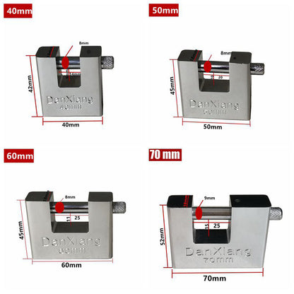 Heavy Duty Anti Rust Shutter Padlock With 3 Keys High Security Shackle Lock