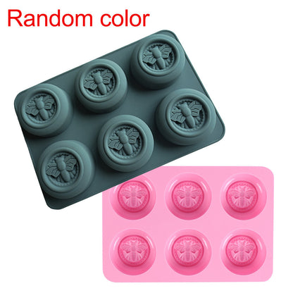 6 Cavity Honey Bee Chocolate Silicone Baking Mould DIY Handmade Soap Candle Mold