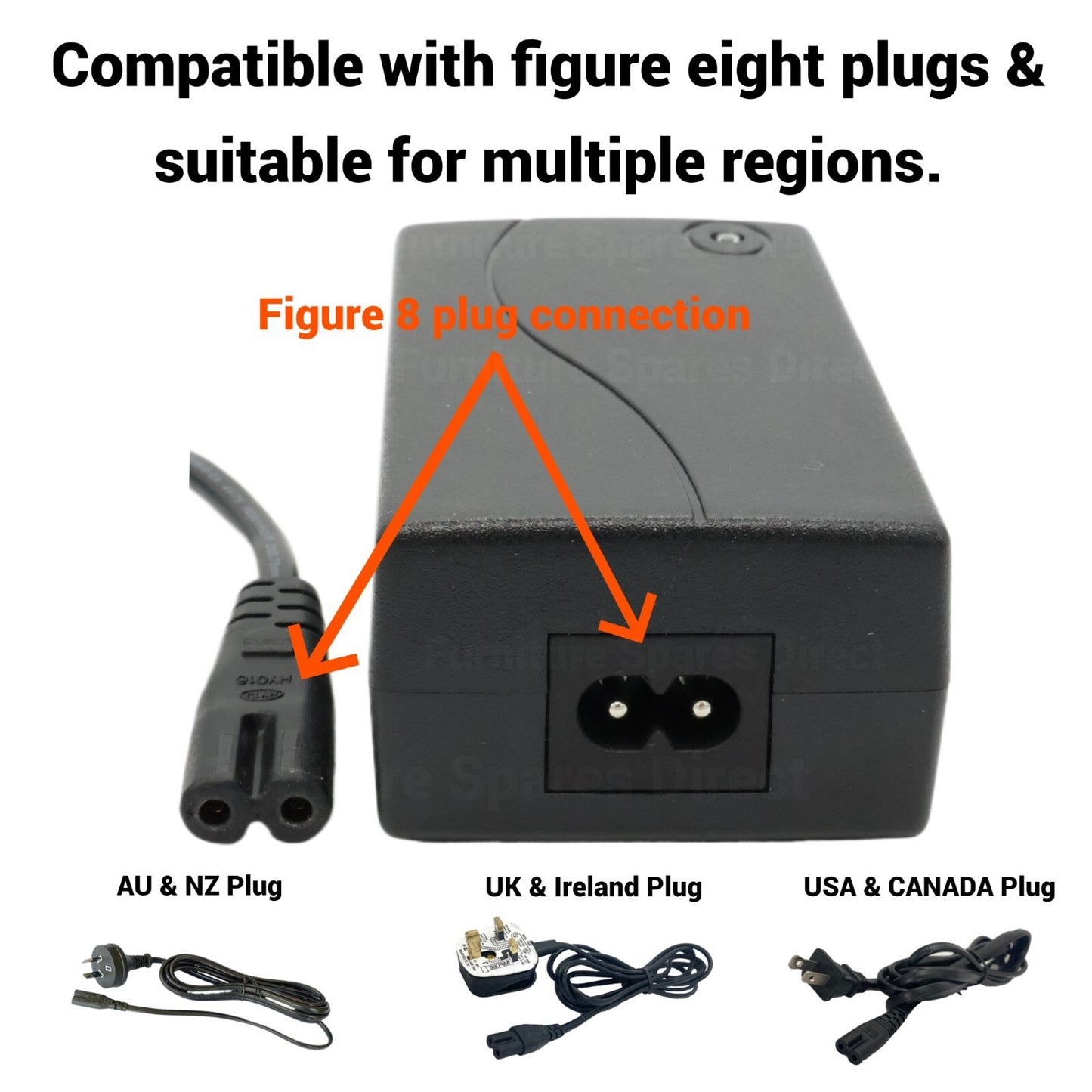 Electric Recliner 2.0A 29V AC/DC Adapter Transformer + 2 Pin Connector- KDDY008B