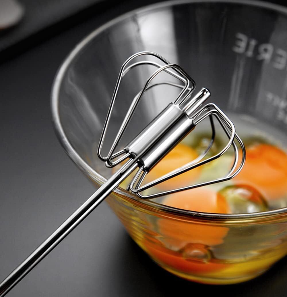 Stainless Steel Semi-Automatic Whisk Hand Push Rotary Whisk Blender Stirrer Tool