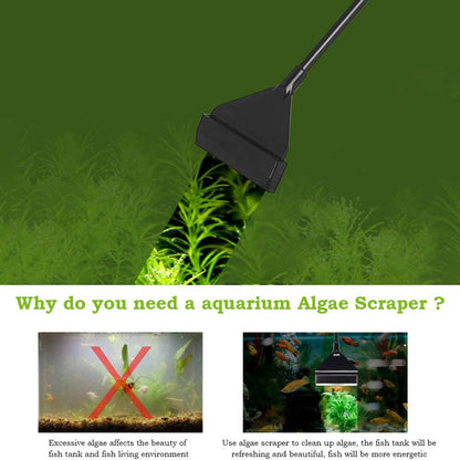 25.6"/35.4" Aquarium Algae Scraper Blade Fish Tank Glass Cleaner Stainless Steel