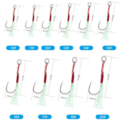 20x Jigs Assist Hooks Twin Jigging Metal Fishing Lures Slow Inchiku Micro Octo
