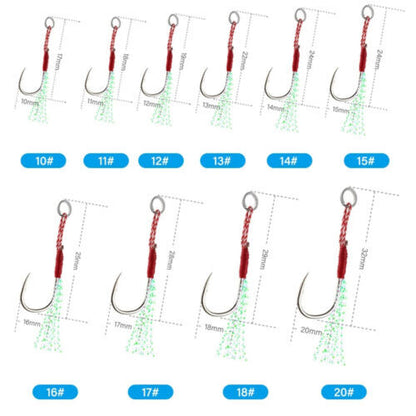 20x Jigs Assist Hooks Twin Jigging Metal Fishing Lures Slow Inchiku Micro Octo