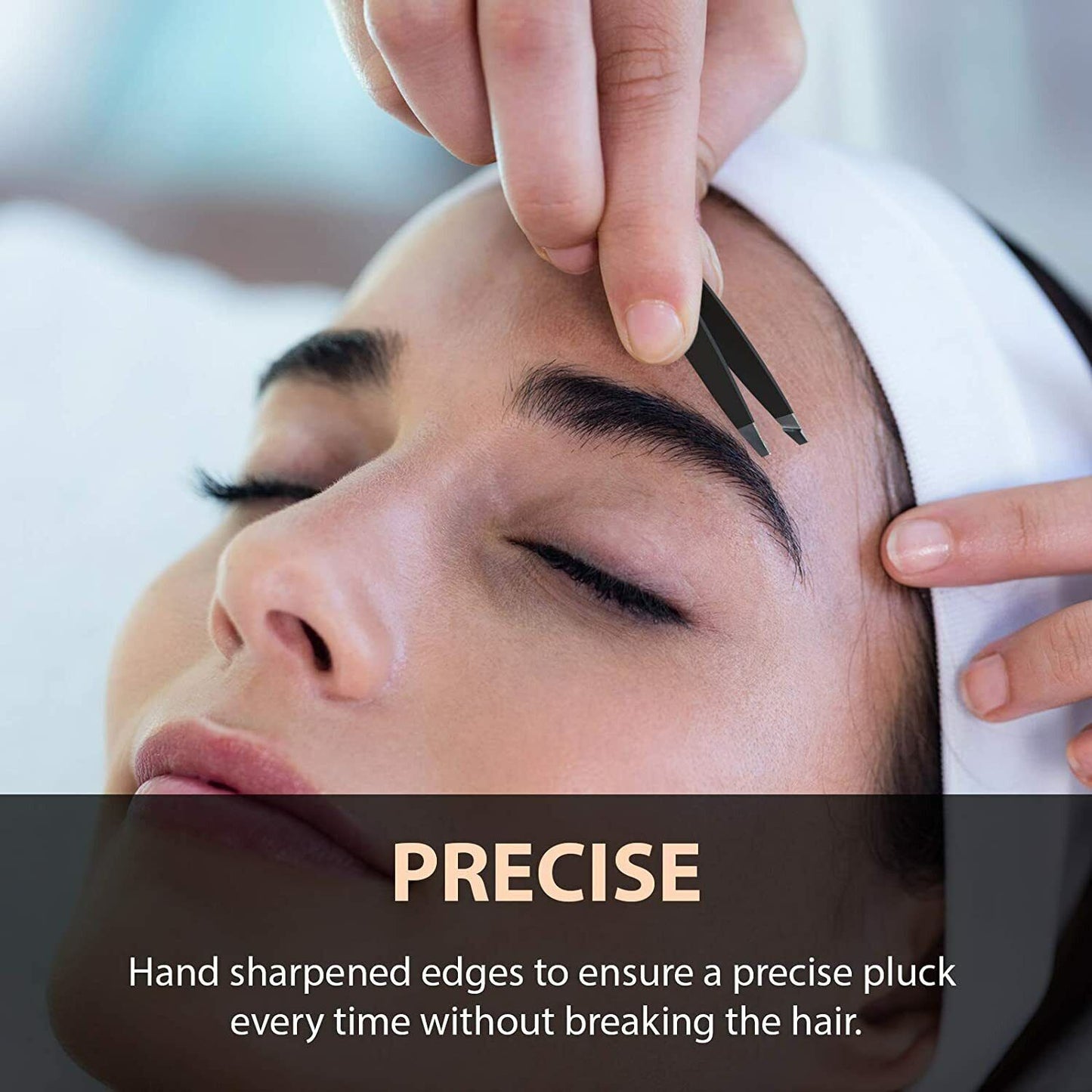 Slanted Tip Stainless Steel Eyebrow Tweezer Hair Plucker Beauty Tool Silver AU