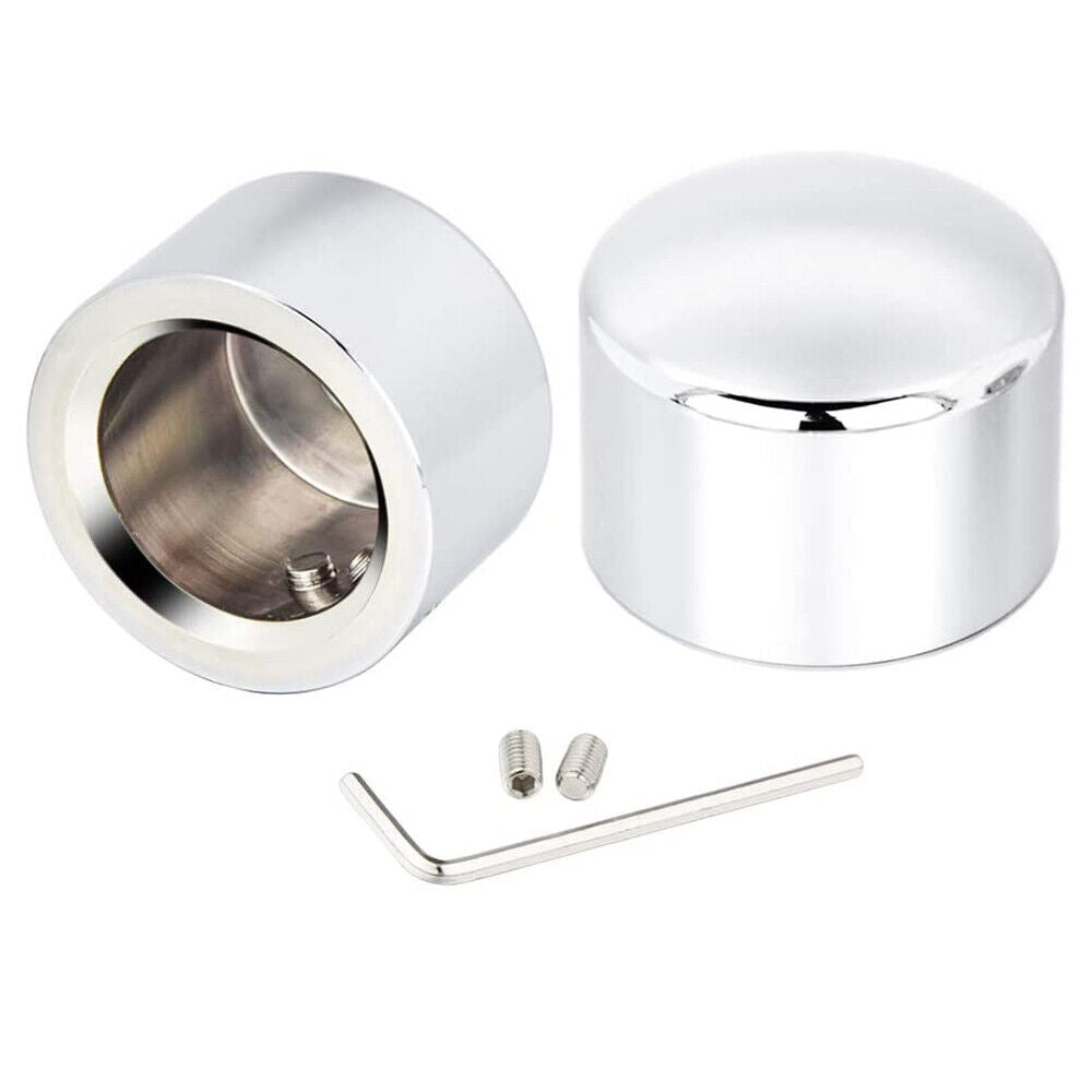Chrome Front Axle Cap Nut Covers Compatible With Harley Davidson Dyna Heritage