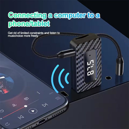 USB Car Bluetooth 5.3 FM Transmitter USB Audio Adapter Hands- Calling 3.5mm OZ