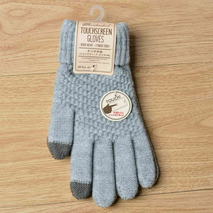 Unisex Winter Touch Screen Gloves Warm Crochet Knitted Wool Full Finger Mittens