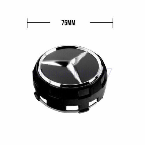 4 75mm Wheel Centre Hub Caps AMG Black Alloy For Mercedes Benz A B C E Class AU