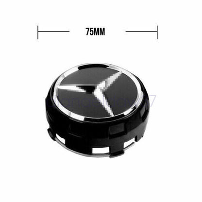 4 75mm Wheel Centre Hub Caps AMG Black Alloy For Mercedes Benz A B C E Class AU