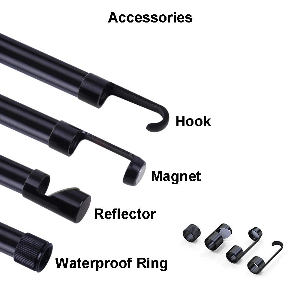 1080P Dual Lens Borescope Endoscope Camera for iPhone Android Car Pipe Mechanic