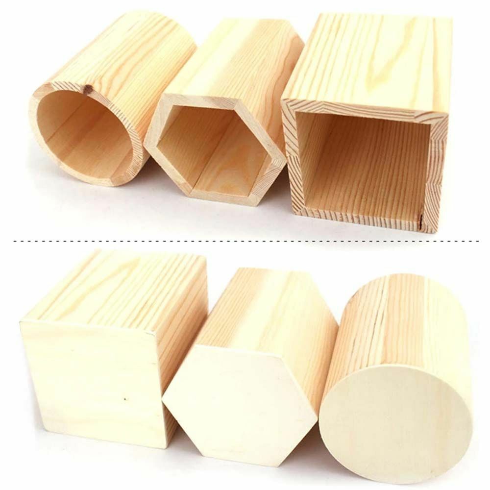 Wooden Pen Pot Pencil Holder Desk Office Organizer Stationery-Makeup Box Brush