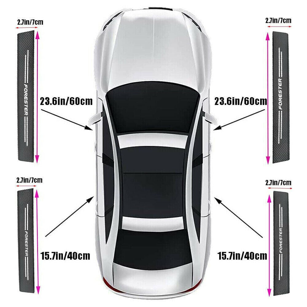 4X Door Sill Plate Anti Scratch Stickers Protector Trim Compatible with Subaru Forester
