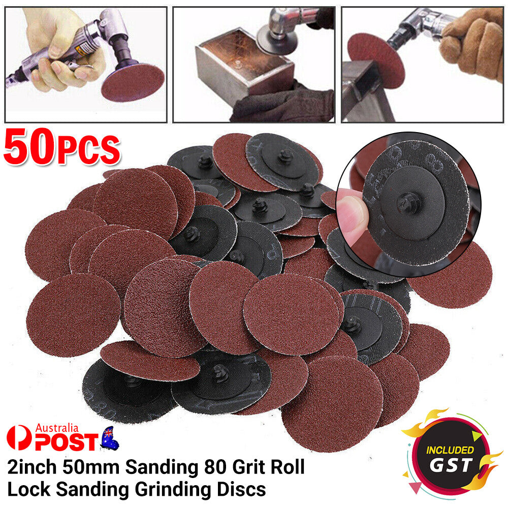 50/100 pcs 2inch 50mm Sanding 80 Grit Roll Lock Sanding Grinding Discs