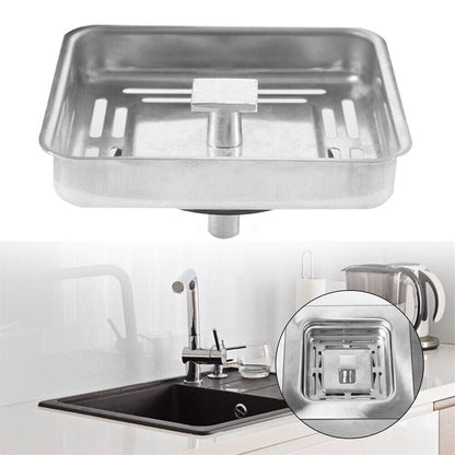 Square Stainless Steel Kitchen Sink Strainer Drainer Post Stopper Plug OZ