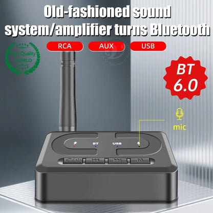 6.0 Bluetooth Receiver Wireless Transmitter HiFi Audio Adapter 3.5mm AUX to RCA