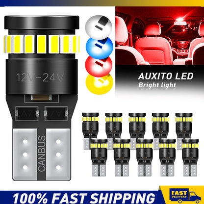10x AUXITO Canbus White 168 W5W T10 LED Car Side Wedge Parker Light Globe Bulb