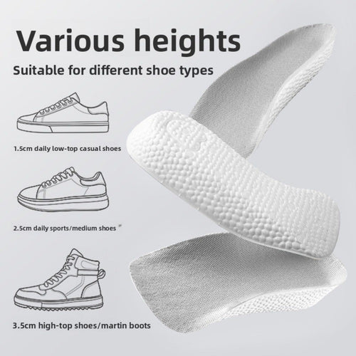 Breathable Height Increase Insoles EVA Boost Insoles  Flat Feet Support