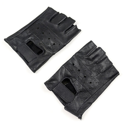 Tactical Leather Half Finger Gloves Army Military Driving Fitness Fingerless