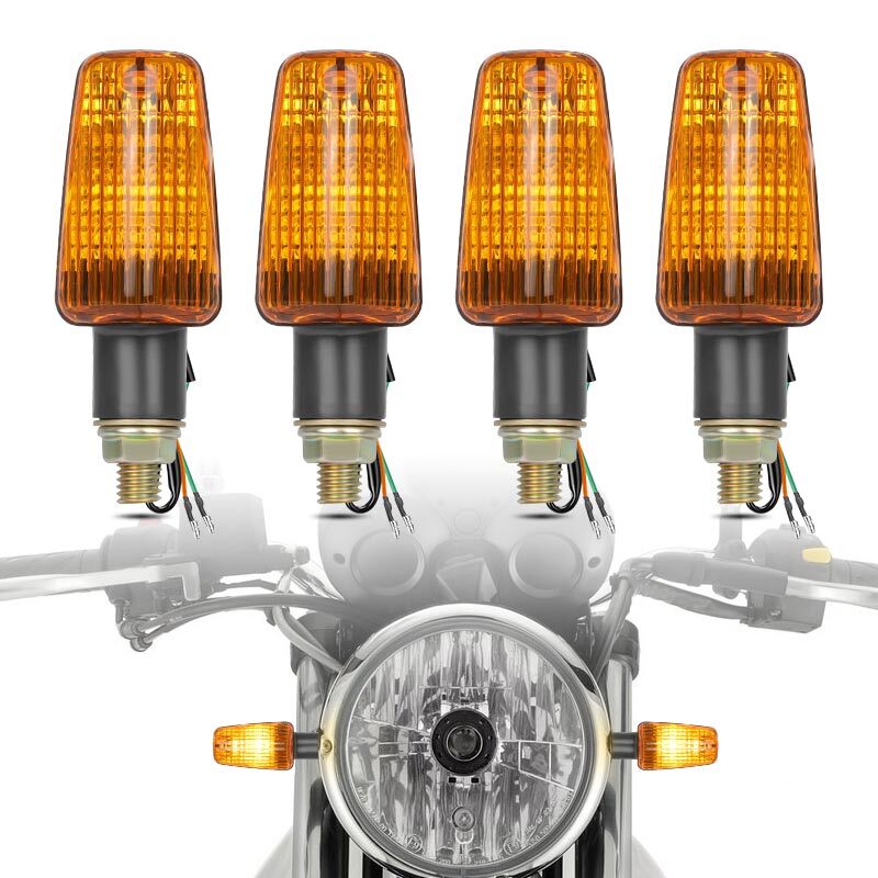 4X Universal Motorcycle Turn Signal Light Indicator Blinker Amber Bulb Lamp 10MM