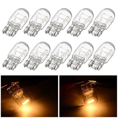 10PCS T20 7443 12V21/5W Clear Glass Turn Signal Stop Brake Tail Light Bulbs AUOZ
