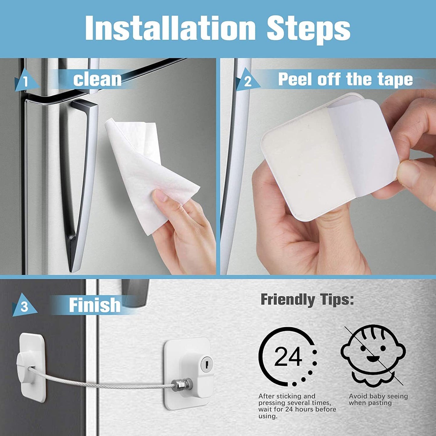 Digital Password With Metal Key or Coded Lock Cabinet Locks Refrigerator Lock