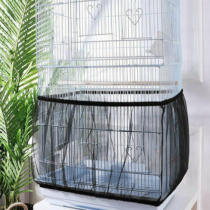 Shell Skirt Mesh Cover Pet Bird Cage Guard Nylon Net Seed Catcher S/M/L Black AU