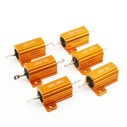 10/25/50W Watt Shell Power Aluminum Housed Case Wirewound Resistor 0.1-470 Ohm