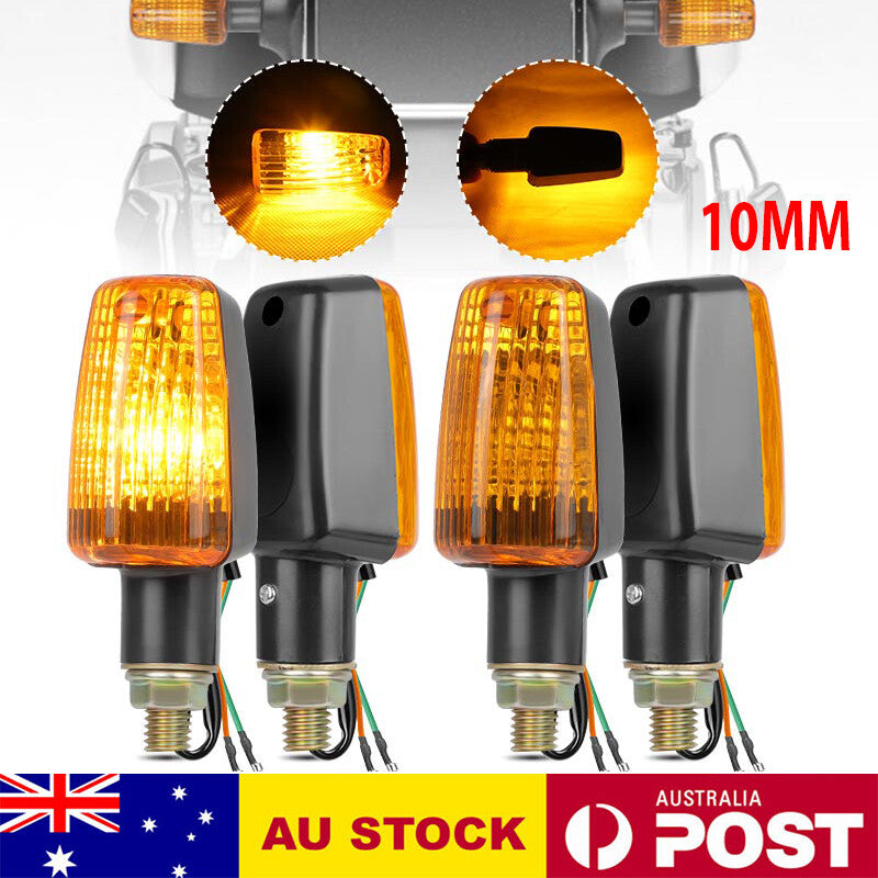 4X Universal Motorcycle Turn Signal Light Indicator Blinker Amber Bulb Lamp 10MM