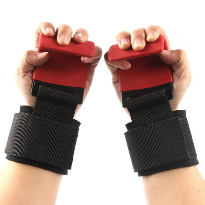 WEIGHT LIFTING POWER HOOKS POWER GRIPS WRIST SUPPORT BAR STRAPS GYM HOOK GLOVES