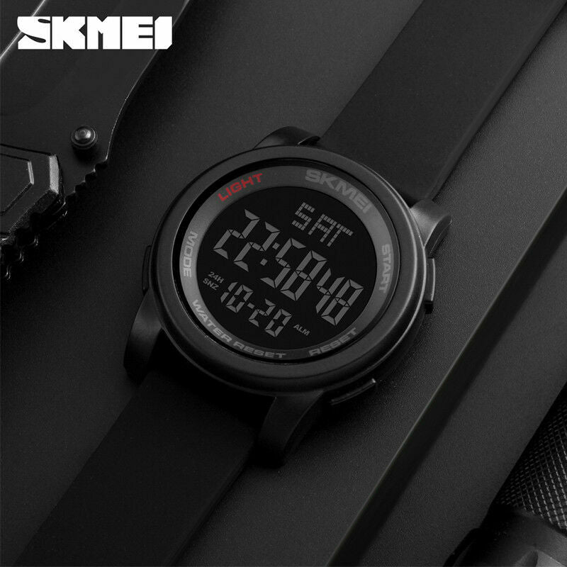 SKMEI Digital Sports Watch Mens 50M Waterproof Resistant Casual Military 1257
