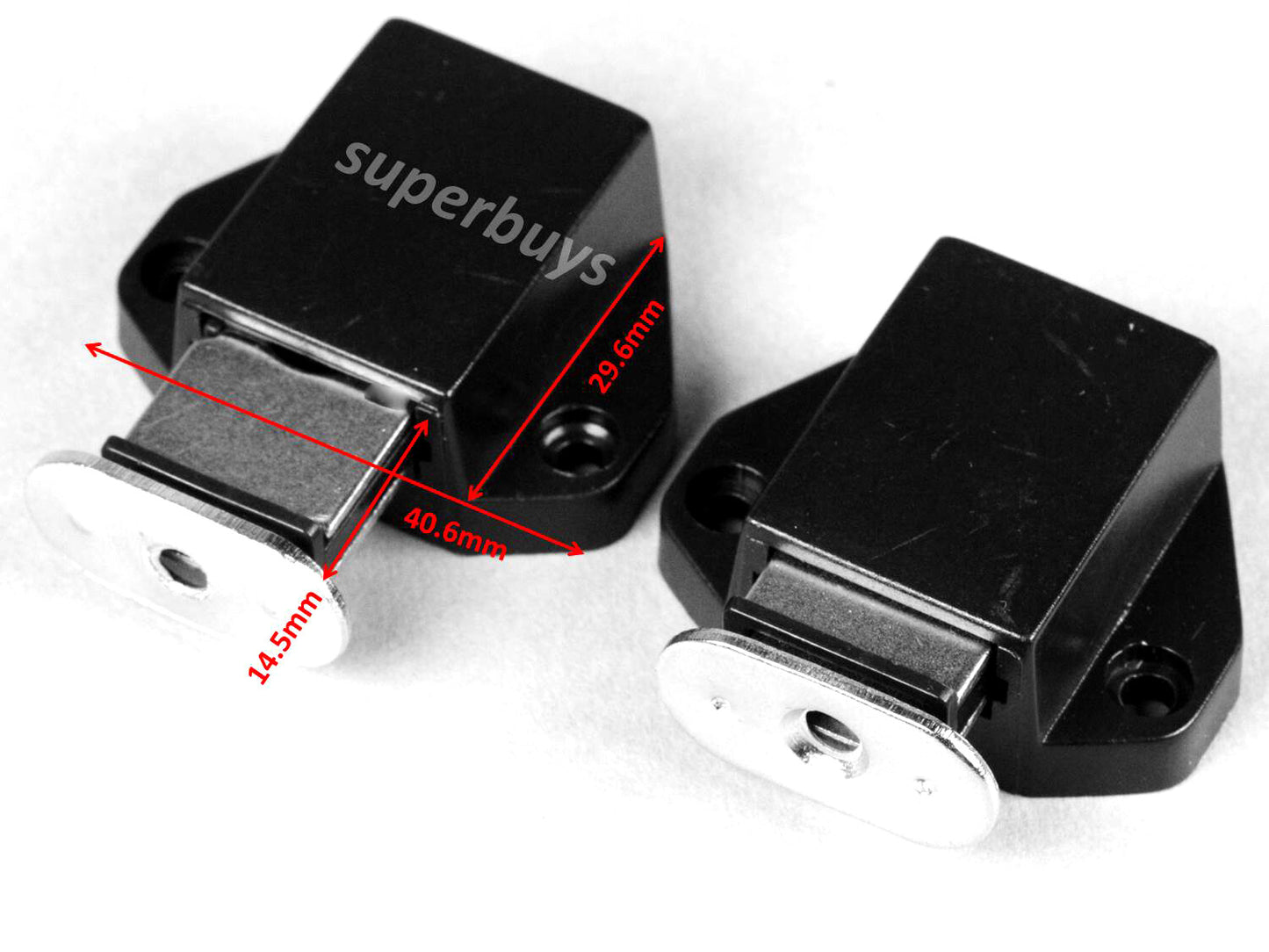 2pcs Short Black Magnetic Push To Open Latch Touch Drawer Cabinet Door Catch