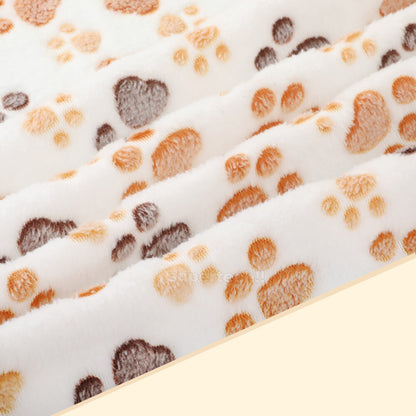 Pet Mat Paw Print Cat Dog Puppy Fleece Soft Pet Blanket Bed Cushion SML Size