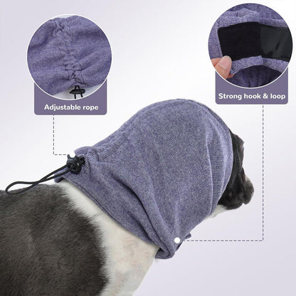 Pet Dog Cat Grooming Ear Cover Noise Reducing Calming Earmuffs Winter Hood Warm