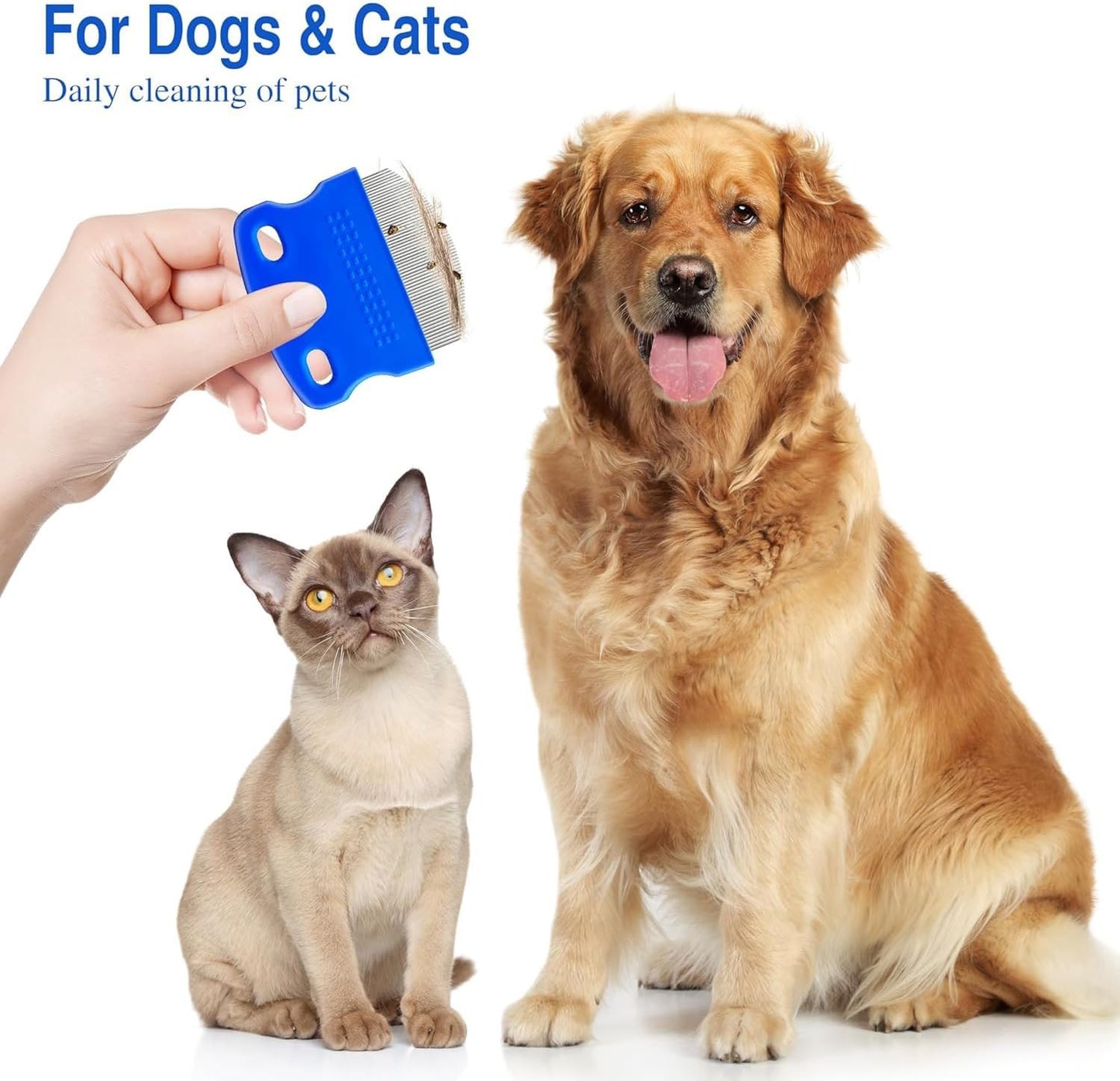 2 Pack Professional Eye Comb for Pets,Stainless Steel Tear Stain Remover for ...