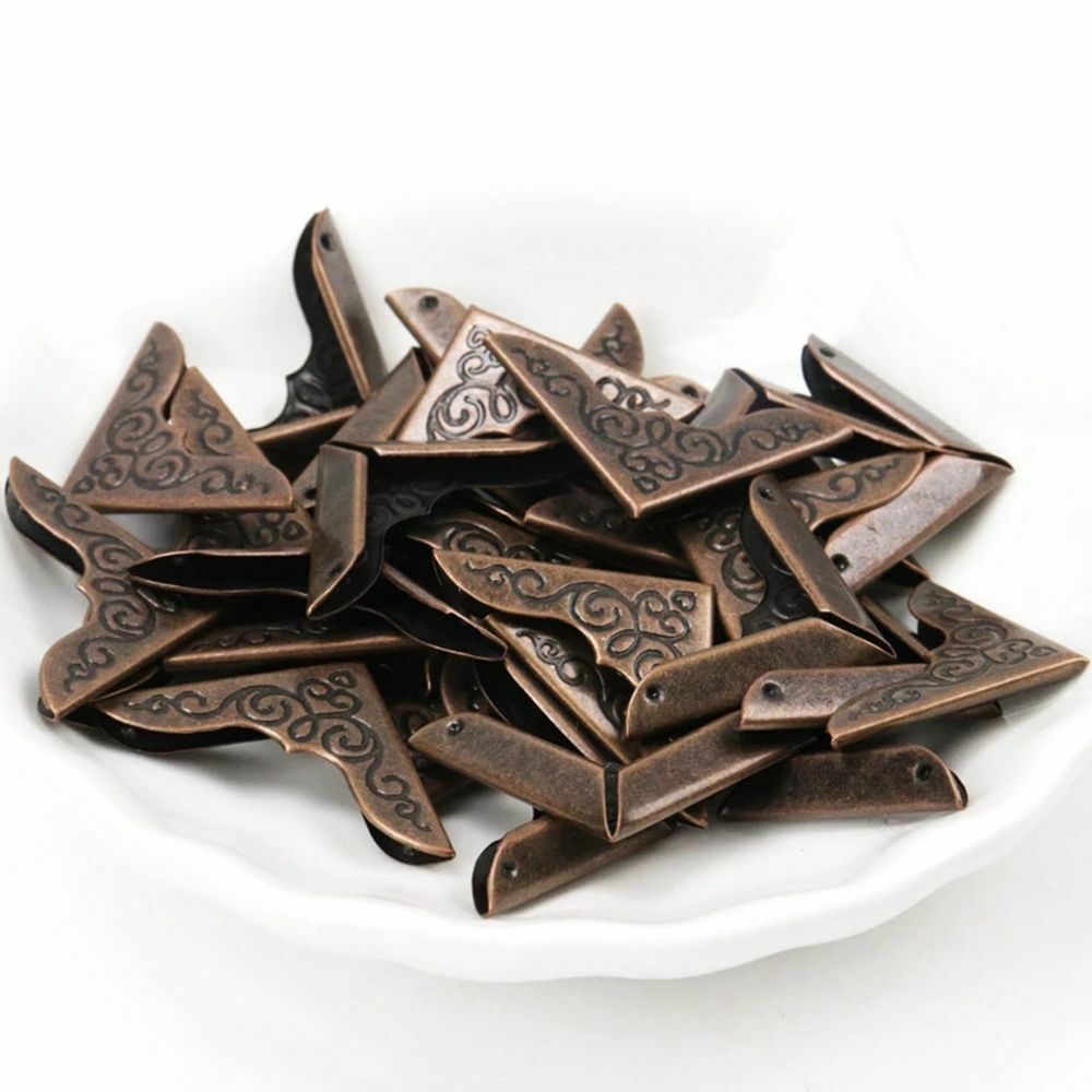 40pcs Book Edge Protectors Album Corner Folder metal bronze Scrapbooking Tool AU