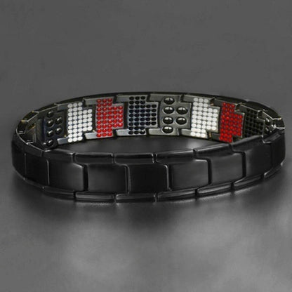 Mens Double Strong Magnetic Therapy Bracelet Arthritis Pain Relief Jewelry AU