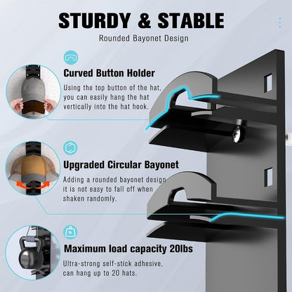 Closet Hat Rack Baseball Caps Organizer Space Saving Wall Hat Storage Holder AU