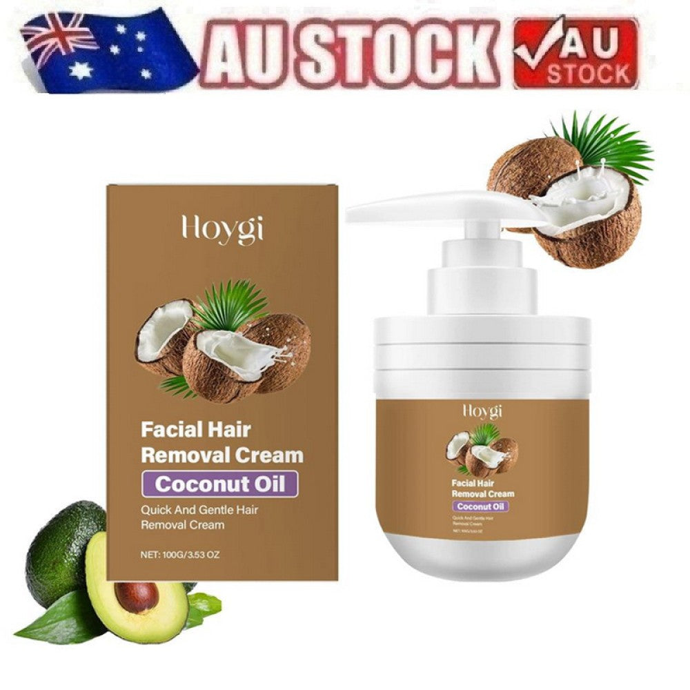Facial Depilatory Cream, Coconut Hair Remover for Upper Lip and Chin for Women
