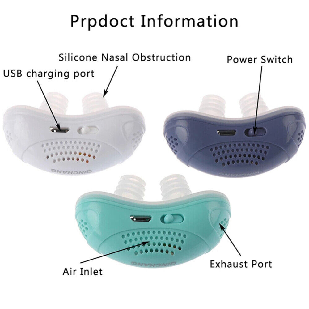 Anti Snoring Device Mini Electric CPAP Noise Sleep Apnea Stop Snore Aid Stopper