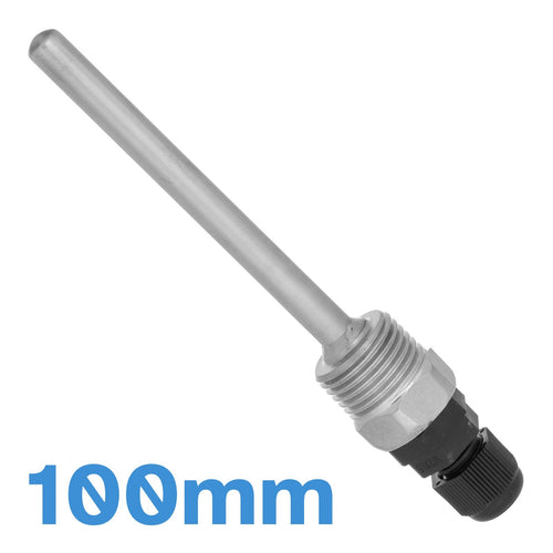100mm Thermowell 304 Stainless Steel Temperature Sensor Fitting 1/2" BSP DIN15