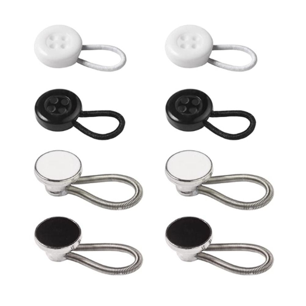 8Pcs Elastic Collar Button Extender  for Shirt Dress Pants