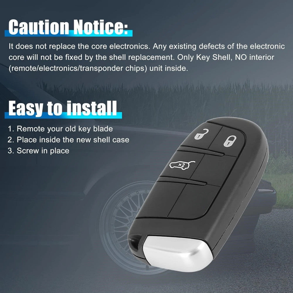 Smart Remote Key Shell Case Fob Compatible with Jeep Grand Cherokee 2014 2015 2016 -2021 3B
