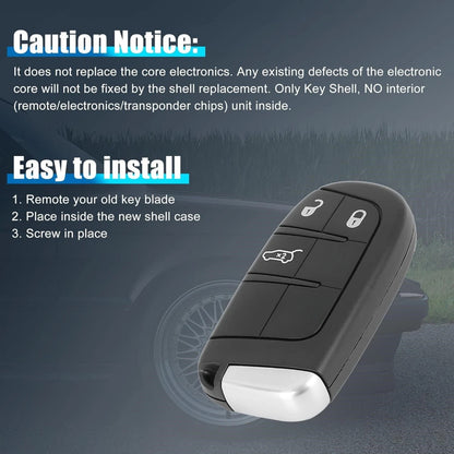 Smart Remote Key Shell Case Fob Compatible with Jeep Grand Cherokee 2014 2015 2016 -2021 3B