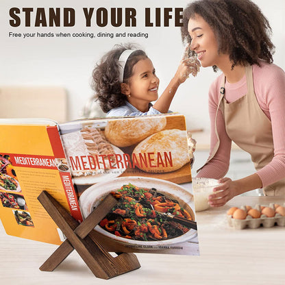 Solid Wood Book Stand Adjustable ReadingRack Display Holder Home Decor Organizer