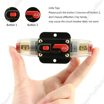 Circuit Breaker Fuse Holder DC 12V 20A-100A AMP Car Audio Solar Energy Inline OZ