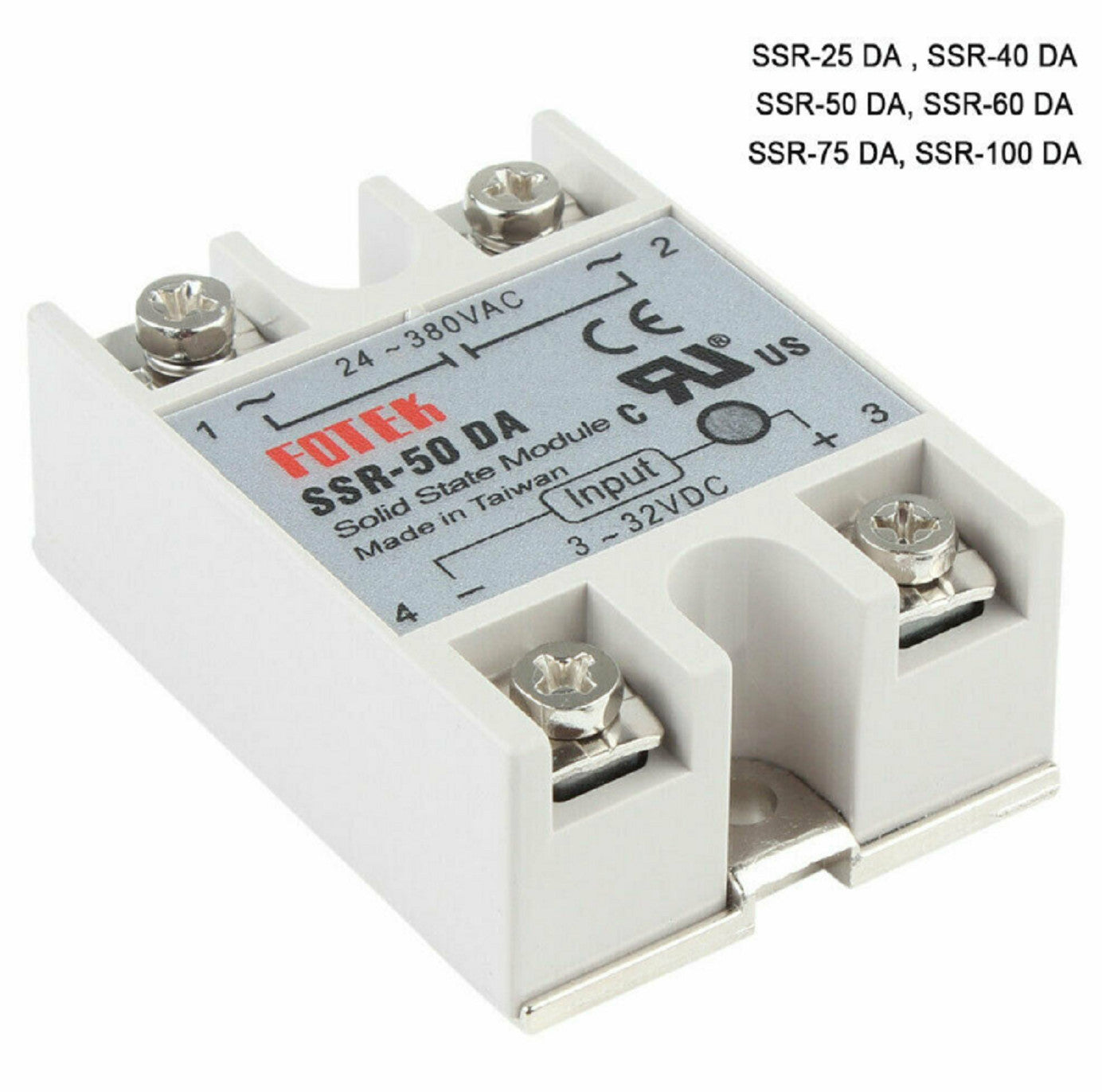 25A/40A/100A 250V SSR-25DA SSR-40DA SSR-100DA Solid State Relay Module Heat Sink
